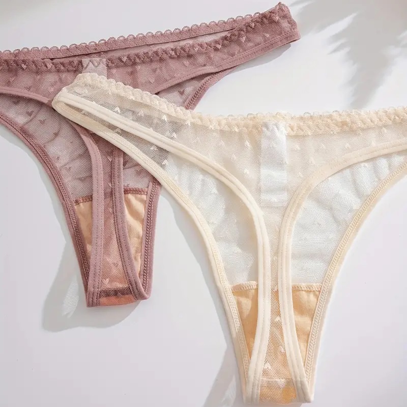 Tangas De Malla Semi Transparente 7 piezas.