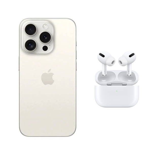 Nuevo Apple iPhone 15 Pro Max Nuevo E SIM COLOR BLANCO 256GB Y 8GB RAM, de regalo incluye audífonos inalámbricos.