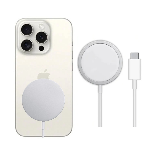 Nuevo Apple iPhone 15 Pro Max Nuevo E SIM COLOR BLANCO 256GB Y 8GB RAM, de regalo incluye Cargador inalámbrico.