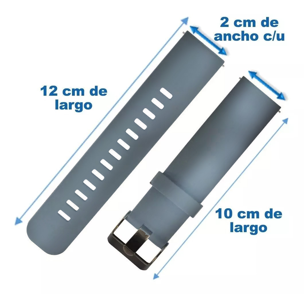 Correa Extensible Smartwatch Reloj Silicón Universal 2cm Gris