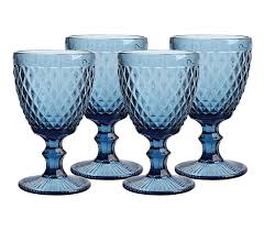 Elegante Copas Diamante Cristal Azul