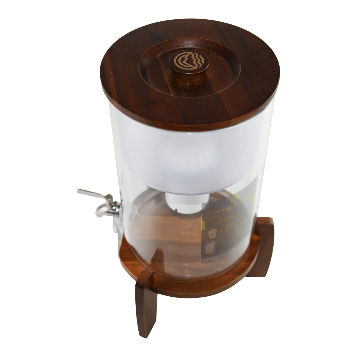 Purificador de Agua 9 litros de Vidrio Borosilicato. Incluye 1 Filtro