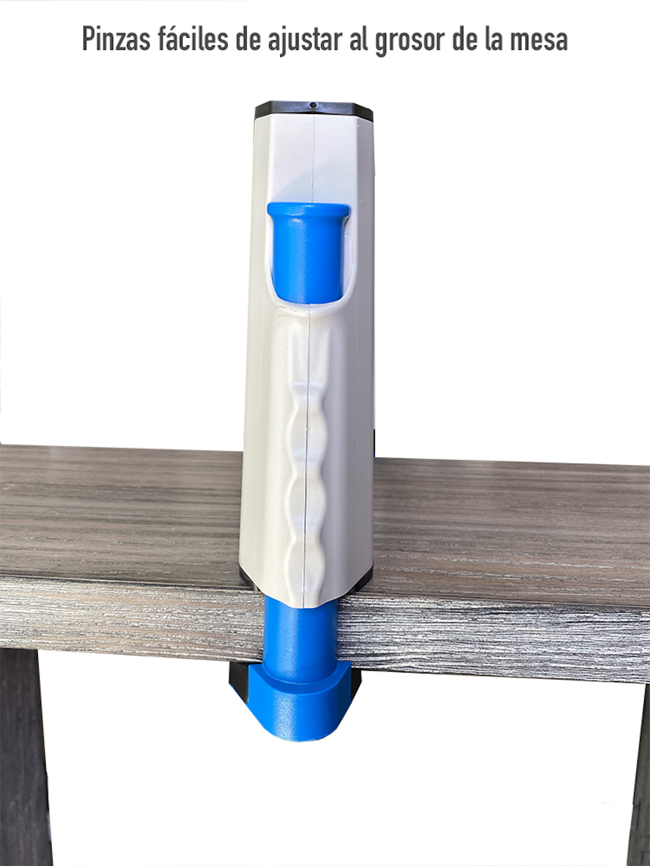 Set de Ping Pong Portátil con Red Retráctil, 3 Pelotas y 2 Raquetas (azul y gris)