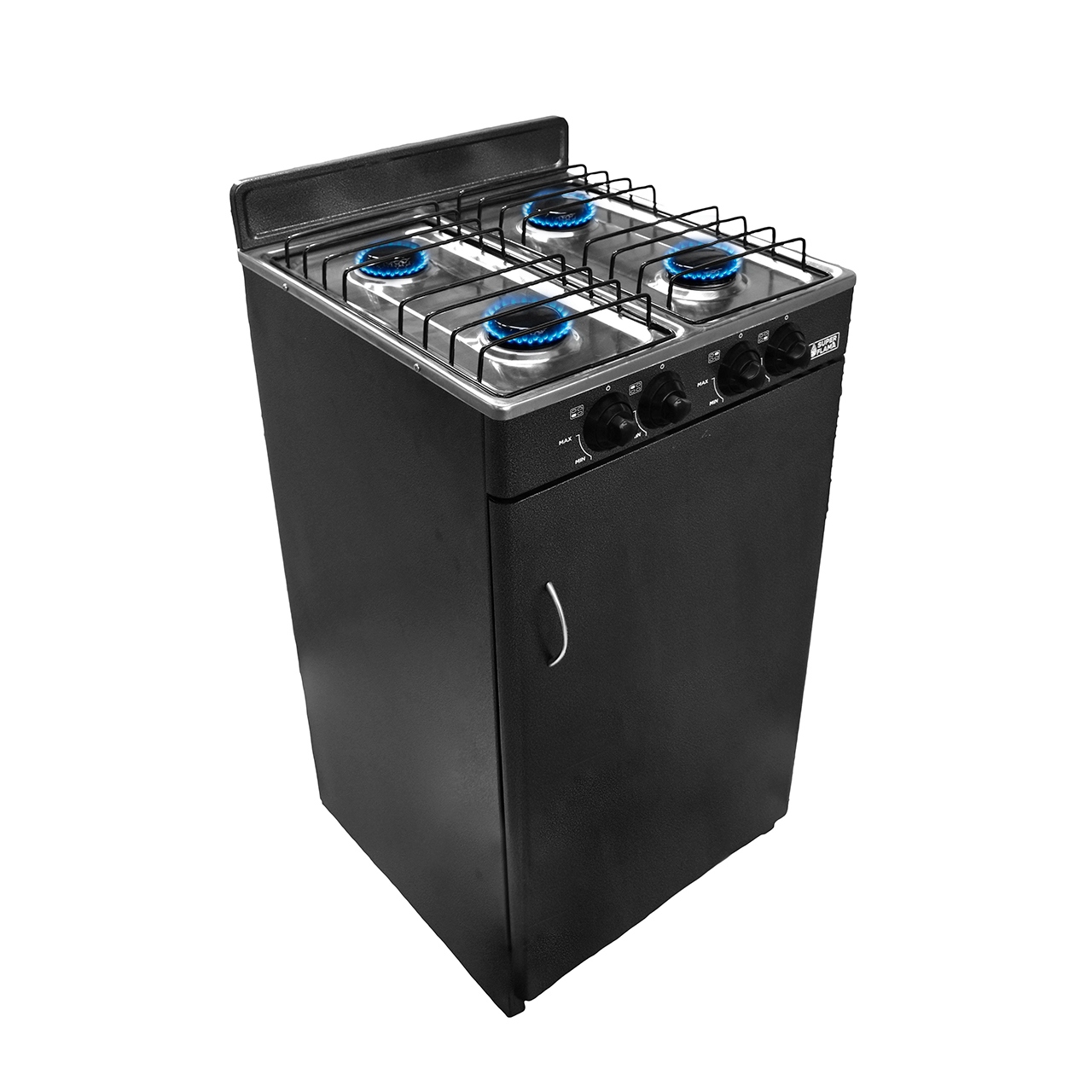 Estufa de Gabinete Super Flama GABY-CA-N 4 Quemadores Negro ALBY.