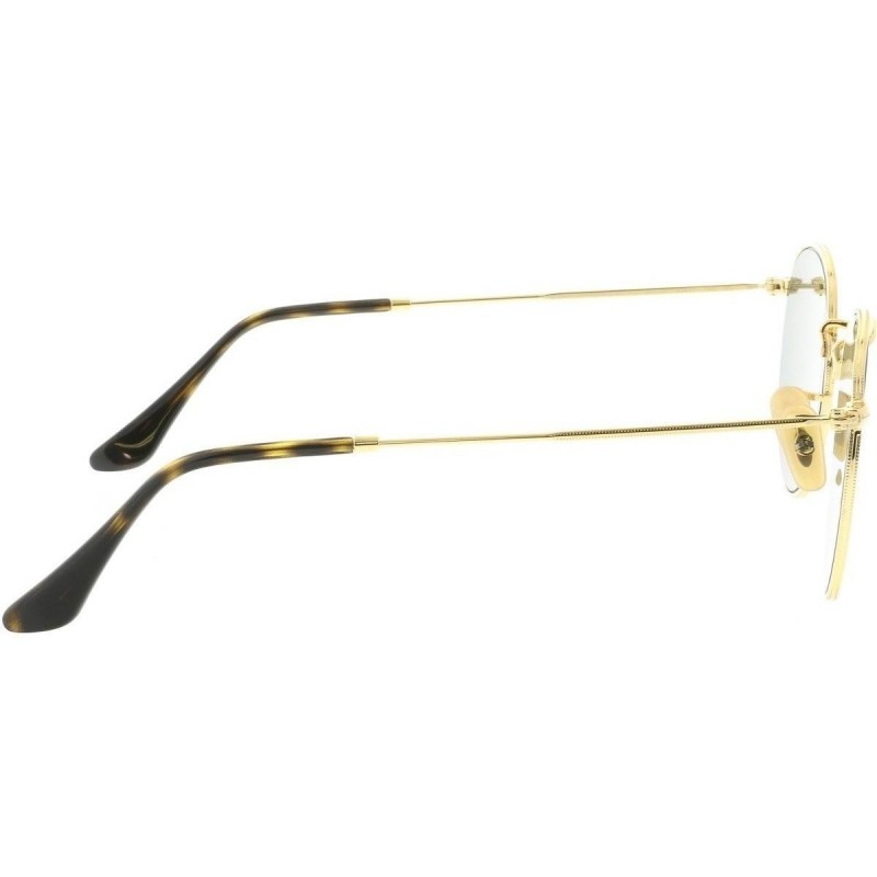 Lentes de sol Ray Ban Rb3447n 001/30 Round Metal Flat Lenses Plata Dorado