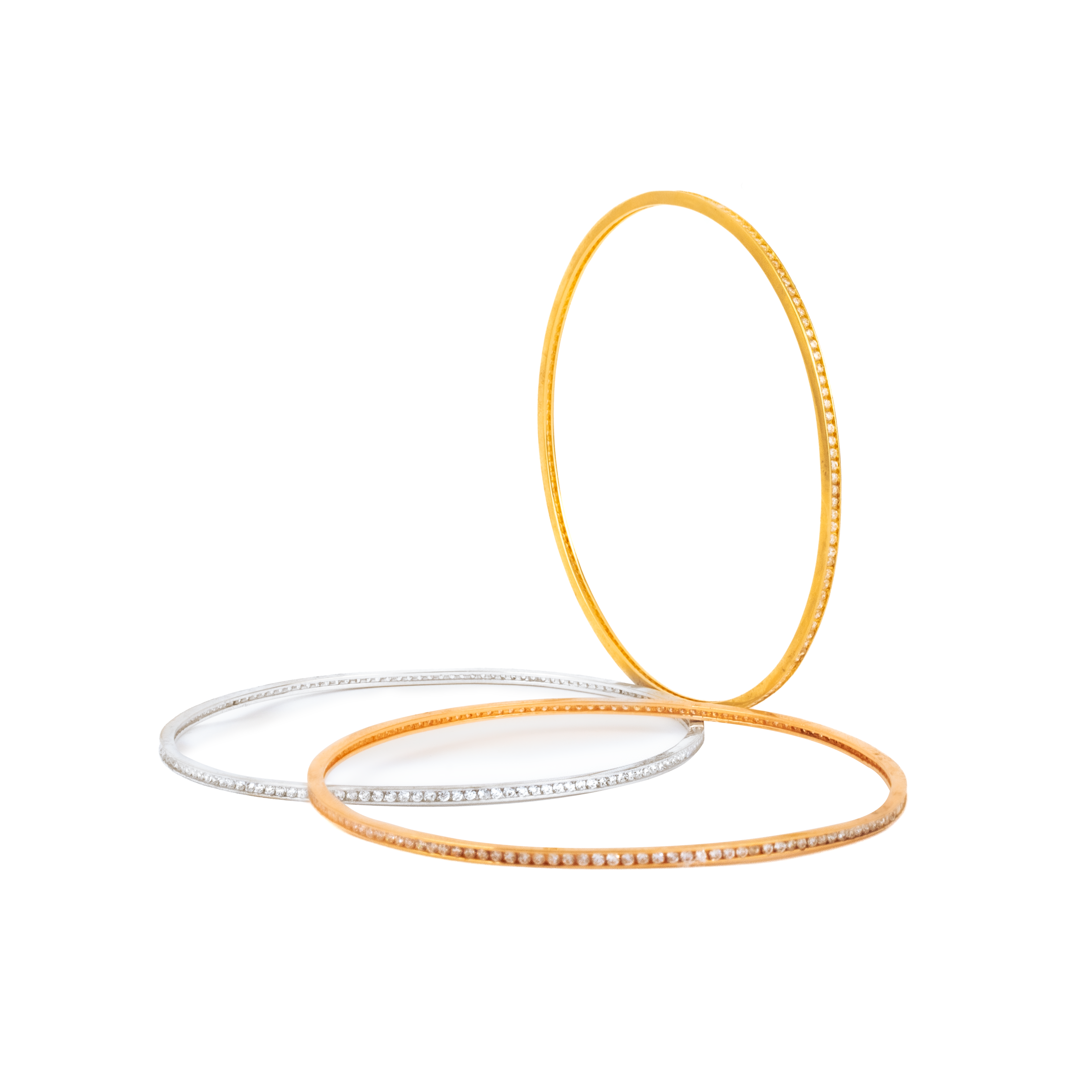 Semanario 3 Oros con circonias. Oro 14 Kilates. Oro Fino Joyería