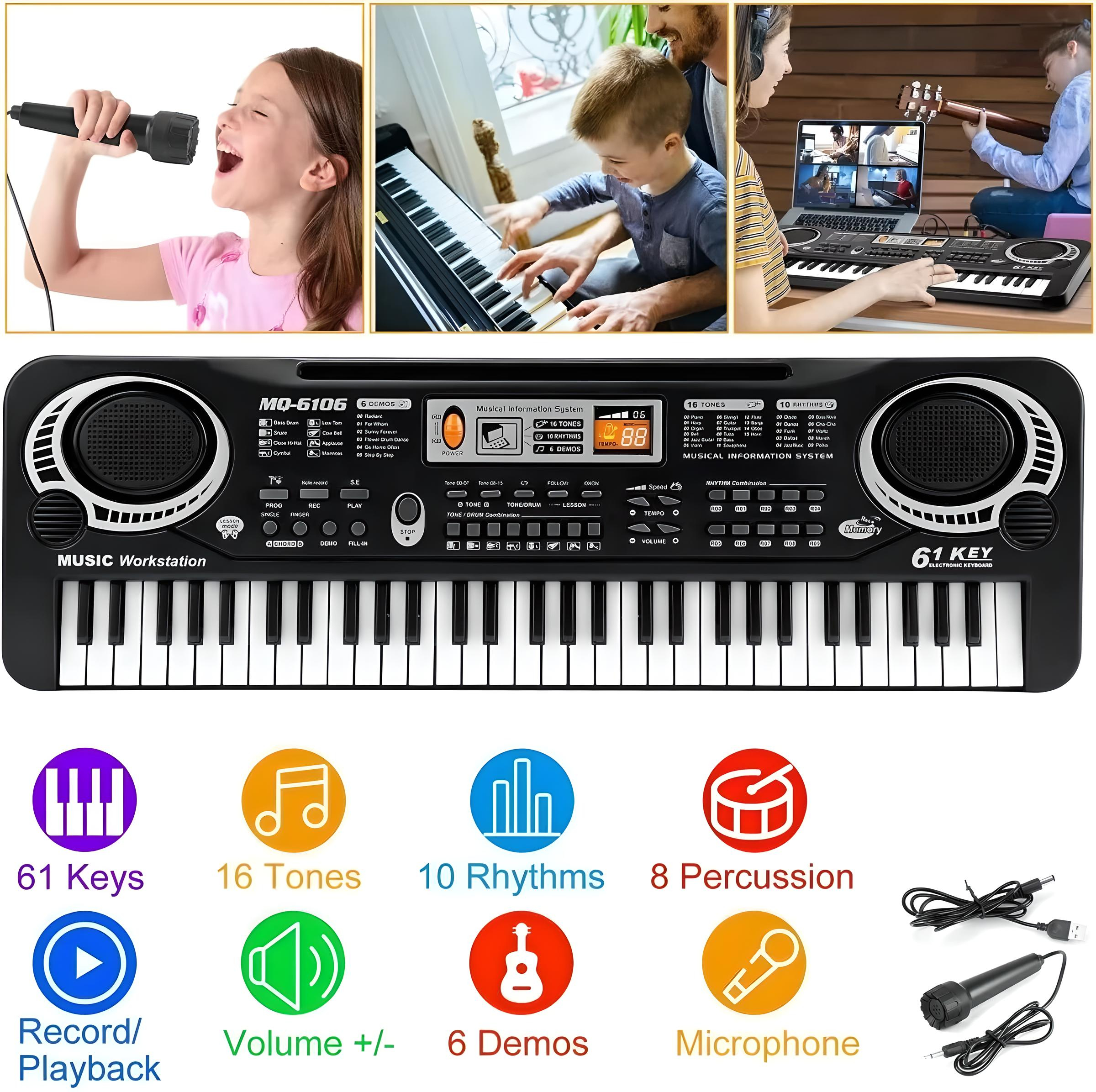 Teclados Piano Digital 61 Teclado Musical Digital Para Niños