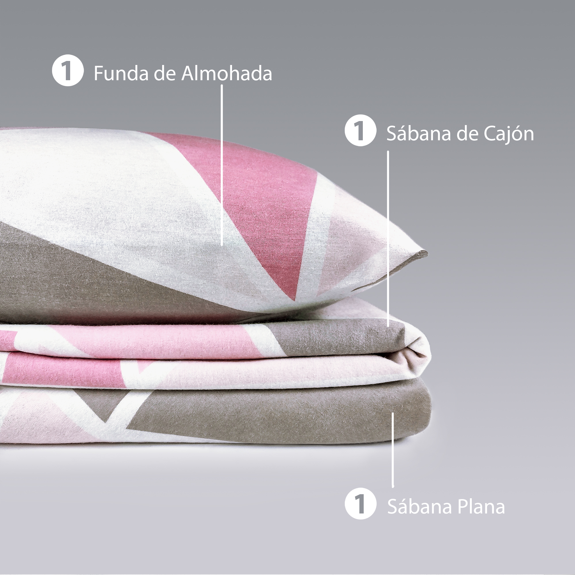Sábana De Franela Individual Estampado - Glass  Algodón 100% - Tacto Suave