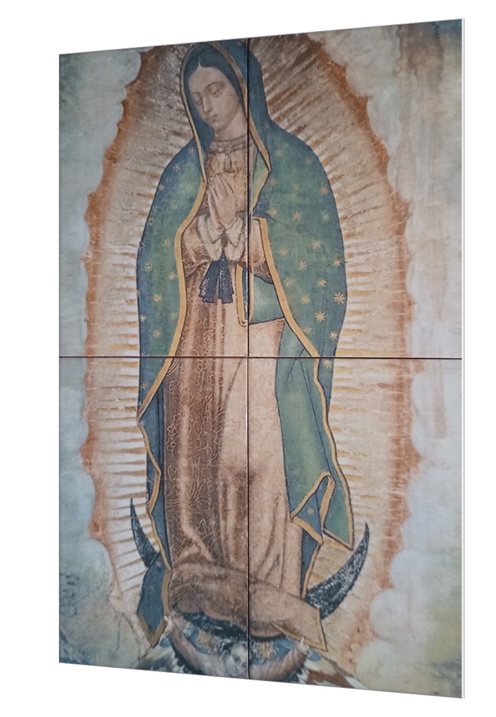 Virgen De Guadalupe Imagen Mural 40x60Cm En Azulejo Porcelanite