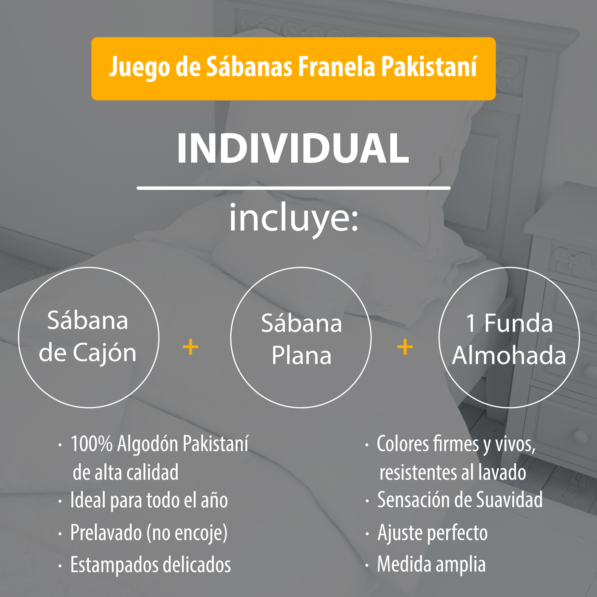 Sábana De Franela Individual Estampado - Glass  Algodón 100% - Tacto Suave