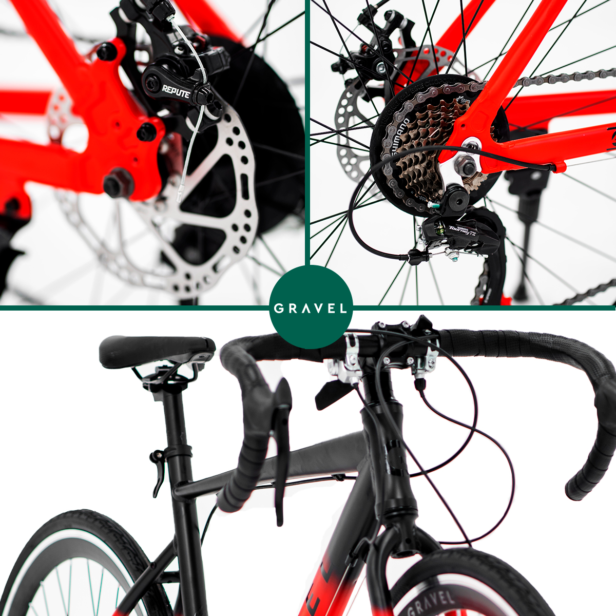 Bicicleta De Ruta Gravel Asphalt R700 Color Rojo Tamaño del cuadro 47 cm.