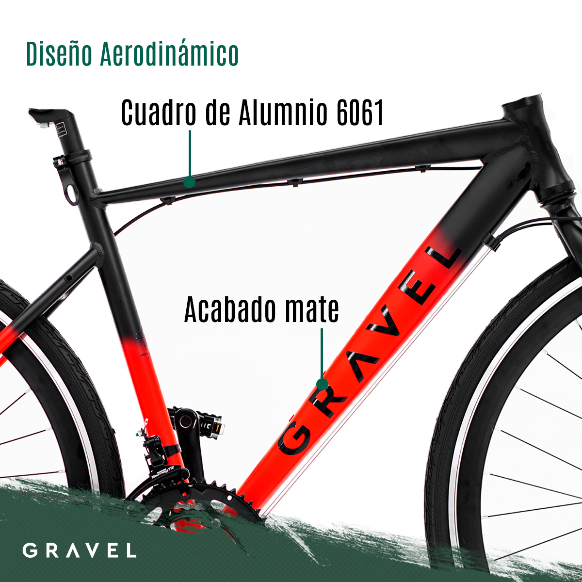 Bicicleta De Ruta Gravel Asphalt R700 Color Rojo Tamaño del cuadro 47 cm.