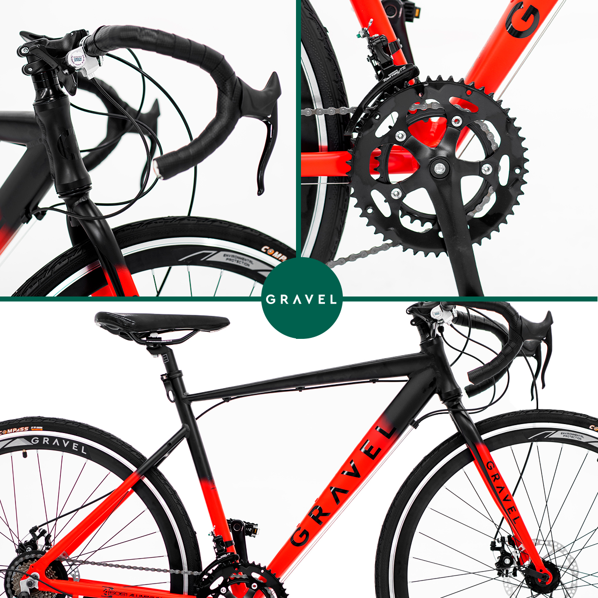 Bicicleta De Ruta Gravel Asphalt R700 Color Rojo Tamaño del cuadro 47 cm.