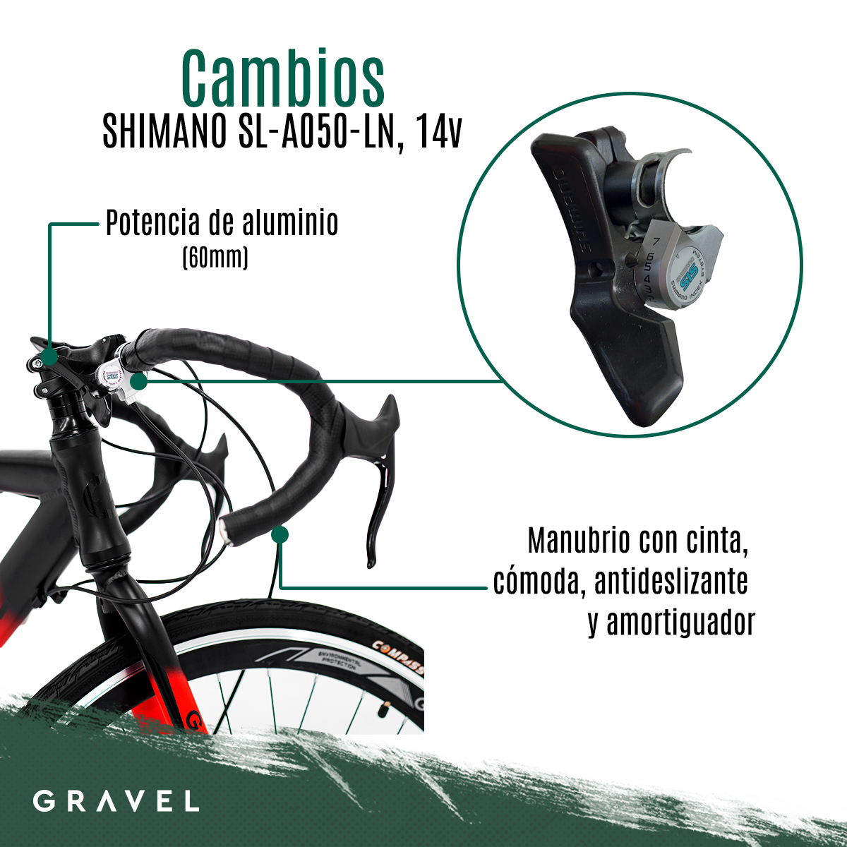 Bicicleta De Ruta Gravel Asphalt R700 Color Rojo Tamaño del cuadro 47 cm.