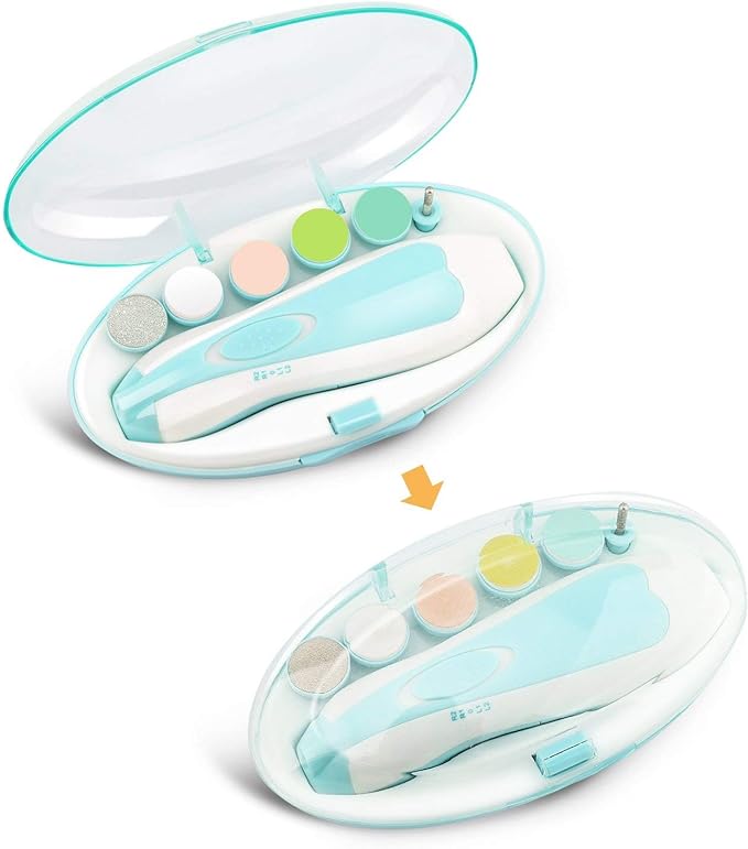 AXIDUN-Lima de uñas para bebé, Cortaúñas para bebé, Pulidora de uñas para bebé, Cortaúñas Versátiles，Lima de uñas para el cuidado del bebé(Verde)