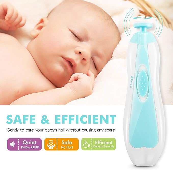 AXIDUN-Lima de uñas para bebé, Cortaúñas para bebé, Pulidora de uñas para bebé, Cortaúñas Versátiles，Lima de uñas para el cuidado del bebé(Verde)