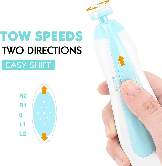 AXIDUN-Lima de uñas para bebé, Cortaúñas para bebé, Pulidora de uñas para bebé, Cortaúñas Versátiles，Lima de uñas para el cuidado del bebé(Verde)