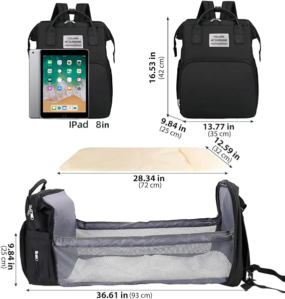 A Mochila Pañalera Para Bebé,Bolsa Para Pañales De Gran Capacidad, Impermeable Y Resistente Al Desgaste, Mochila Viaje Bebe Multifuncional,Puede Almacenar Biberones, Pañales, Leche En Polvo, Ropa.