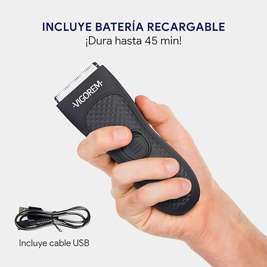 A VIGOREM Light Rasuradora para hombre corporal y zonas íntimas,Impermeable grado IPX-6,cuchillas de cerámica anticorte diseño compacto ideal para viajar y llevar a todos lados