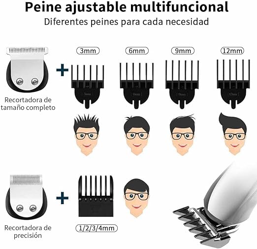 A VOICEPTT Afeitadora Electrica y Barbero Eléctrico, 16 en 1 kit de rasurado para hombre, Máquina para Cortar Cabello de Barba/Nariz/Pelo/Cara/Cuerpo, USB Carga Rápida