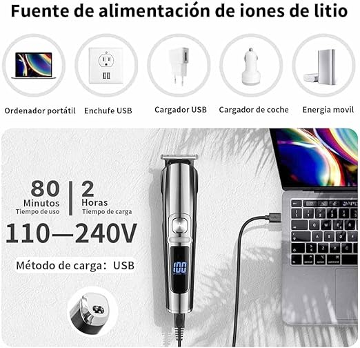 A VOICEPTT Afeitadora Electrica y Barbero Eléctrico, 16 en 1 kit de rasurado para hombre, Máquina para Cortar Cabello de Barba/Nariz/Pelo/Cara/Cuerpo, USB Carga Rápida