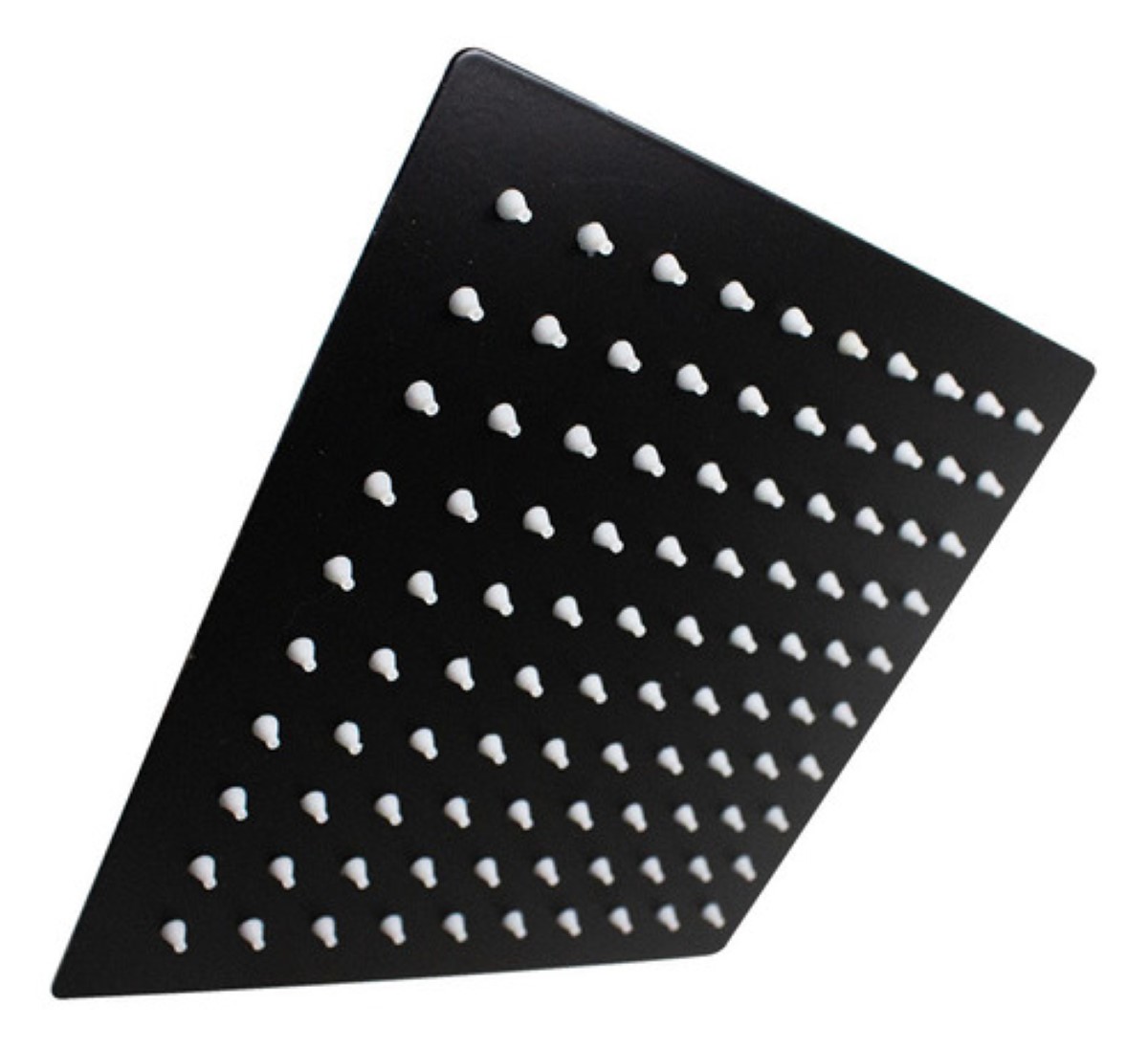 "Regadera Cuadrada 20cm Negra Con Tubo 50cm Y Manerales Negro "