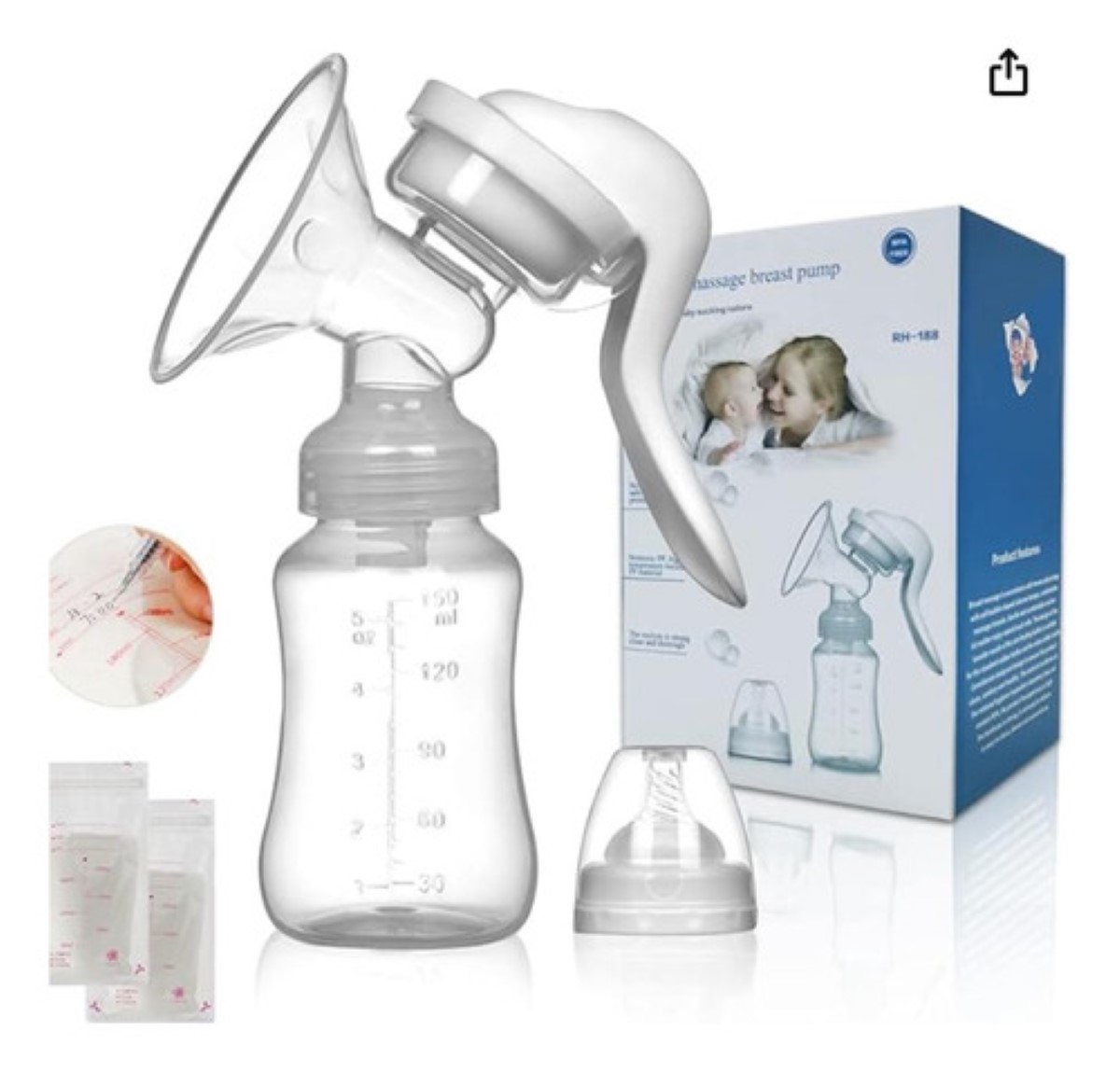 "Sacaleches Manual Almacenamiento Y Alimentación rosa "