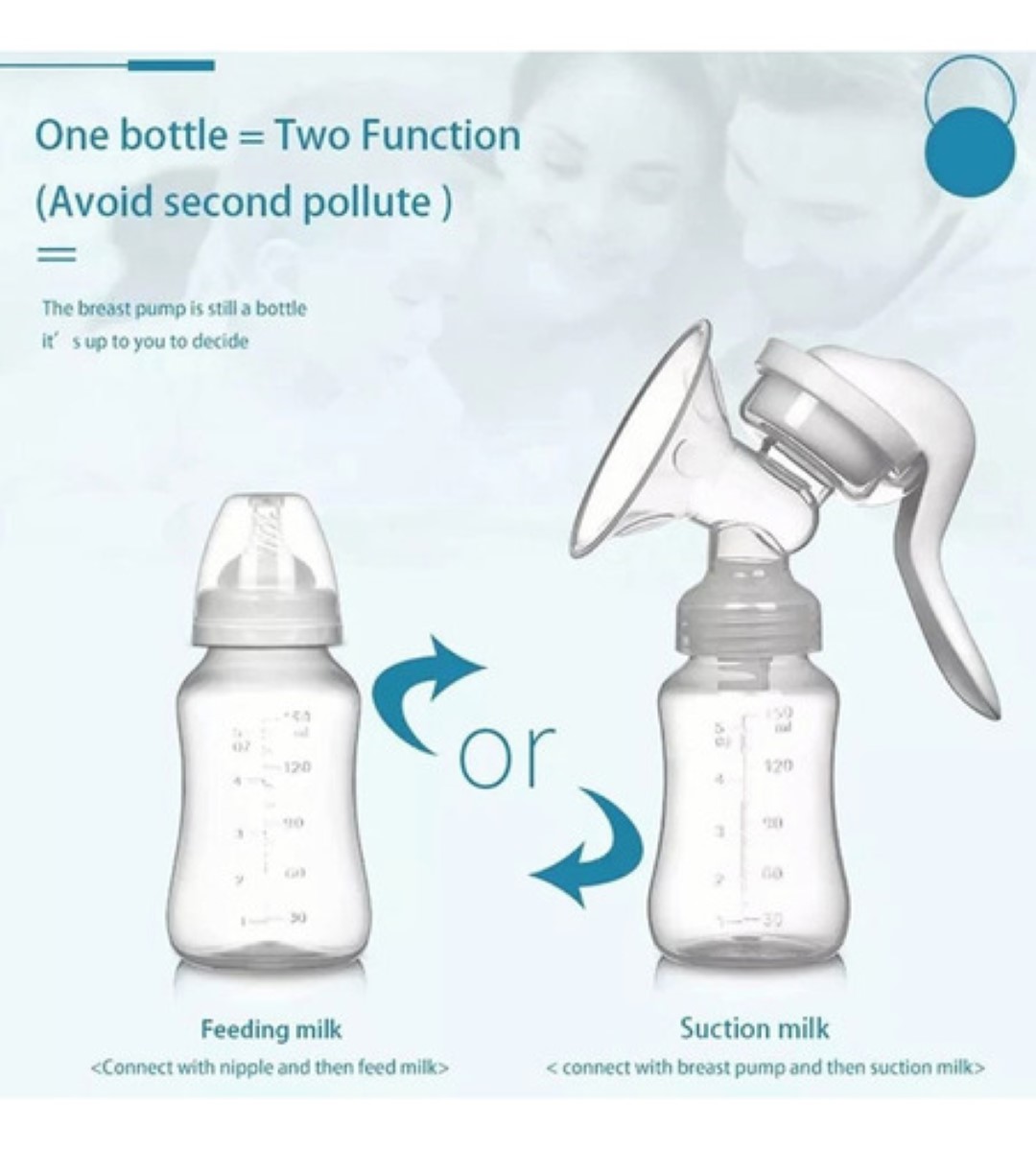 "Sacaleches Manual Almacenamiento Y Alimentación rosa "