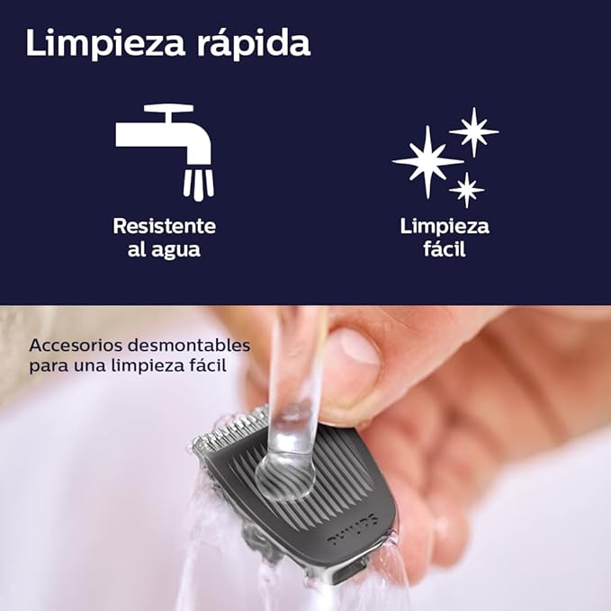 A Philips Multigroom Series 3000, Recortador todo en uno, 11 longitudes, MG3730/15, para cara, cabello y nariz