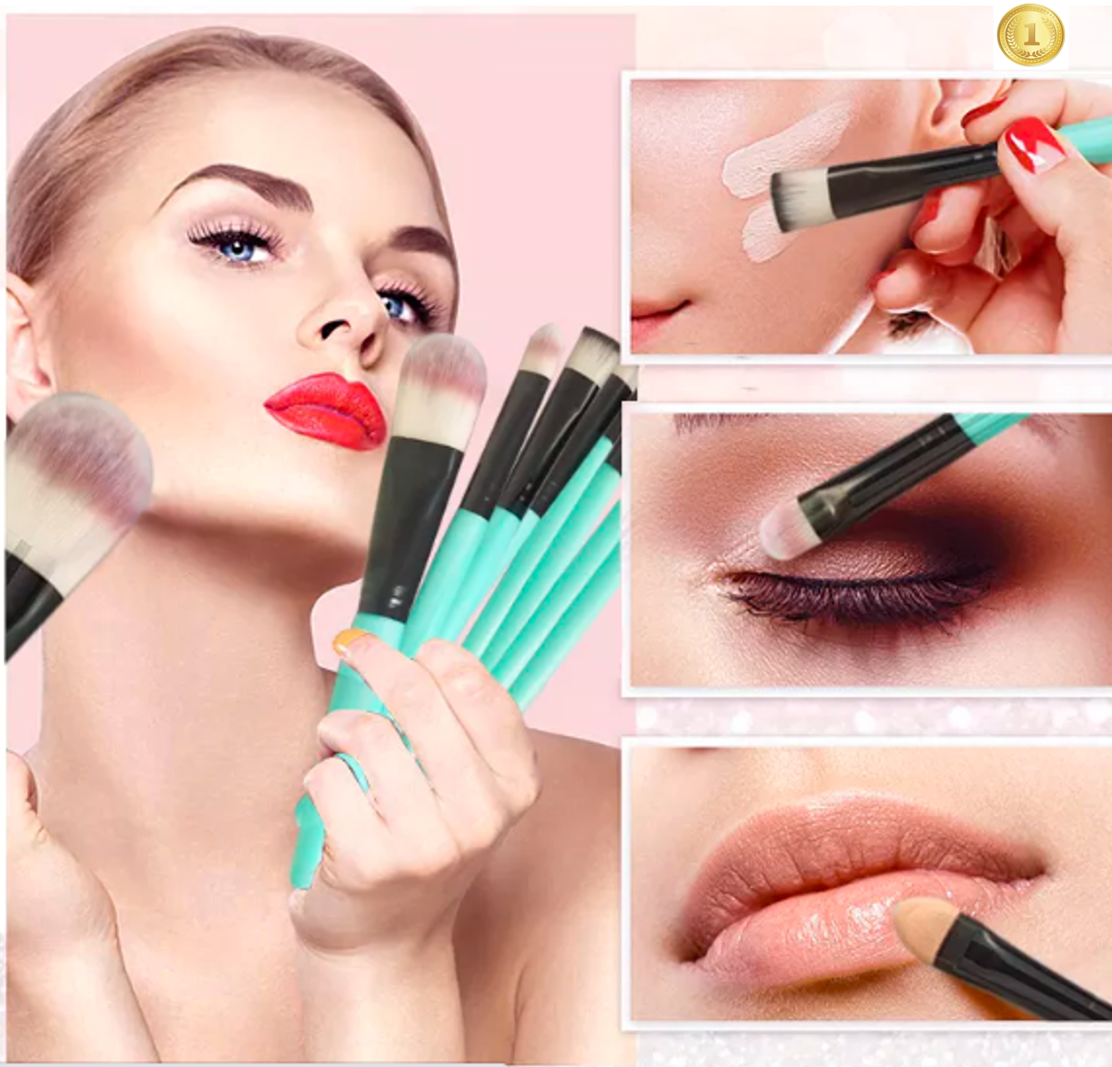 Set de 20 brochas para ojos, sombras, maquillaje, brillo, rubor