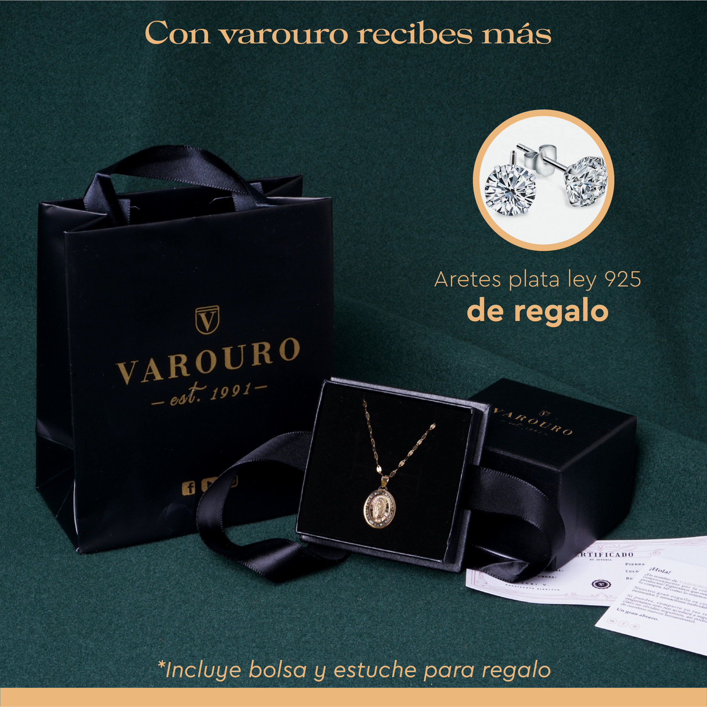 Medalla Virgen De Guadalupe Oro 10k + Cadena Solida Oro 10k