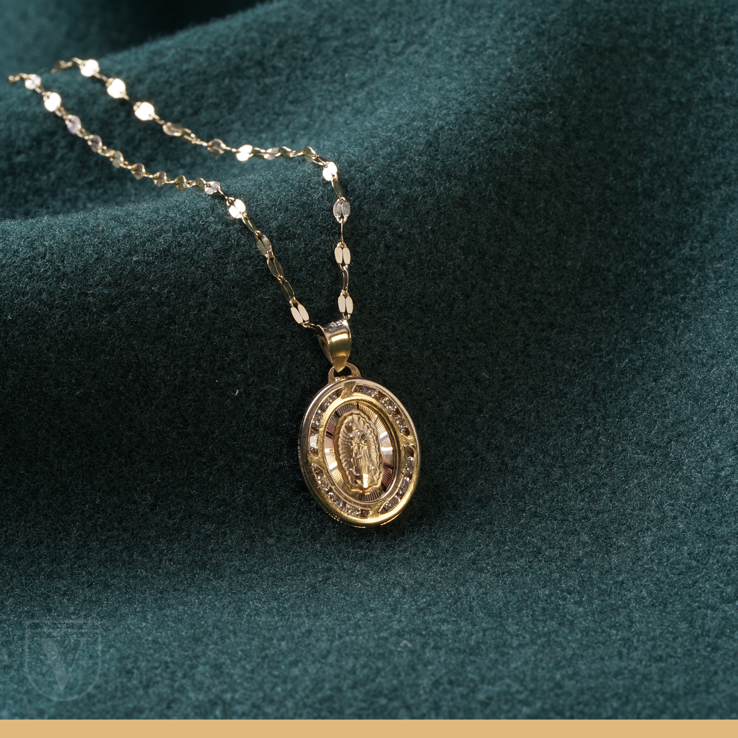 Medalla Virgen De Guadalupe Oro 10k + Cadena Solida Oro 10k