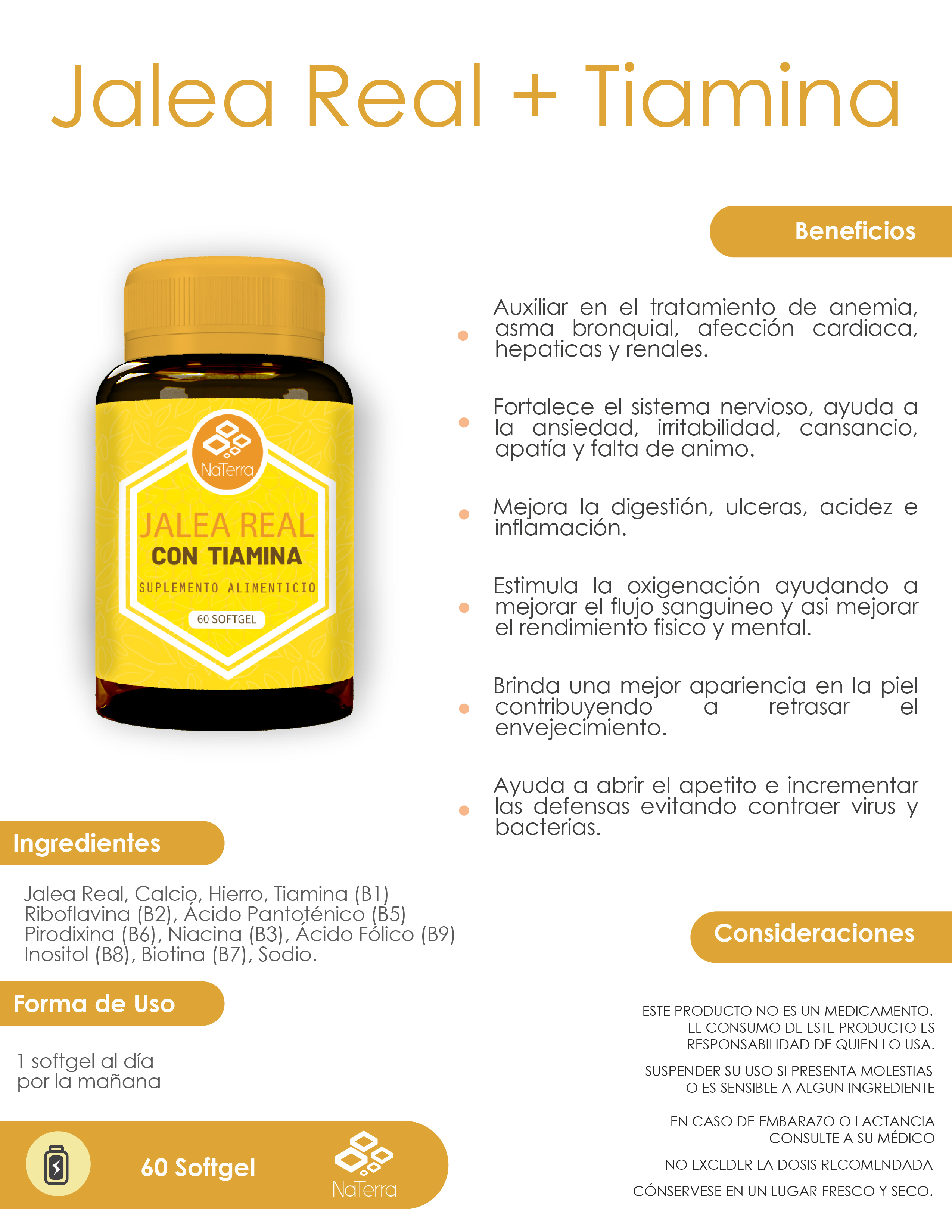 Jalea Real con Tiamina 60 Softgel