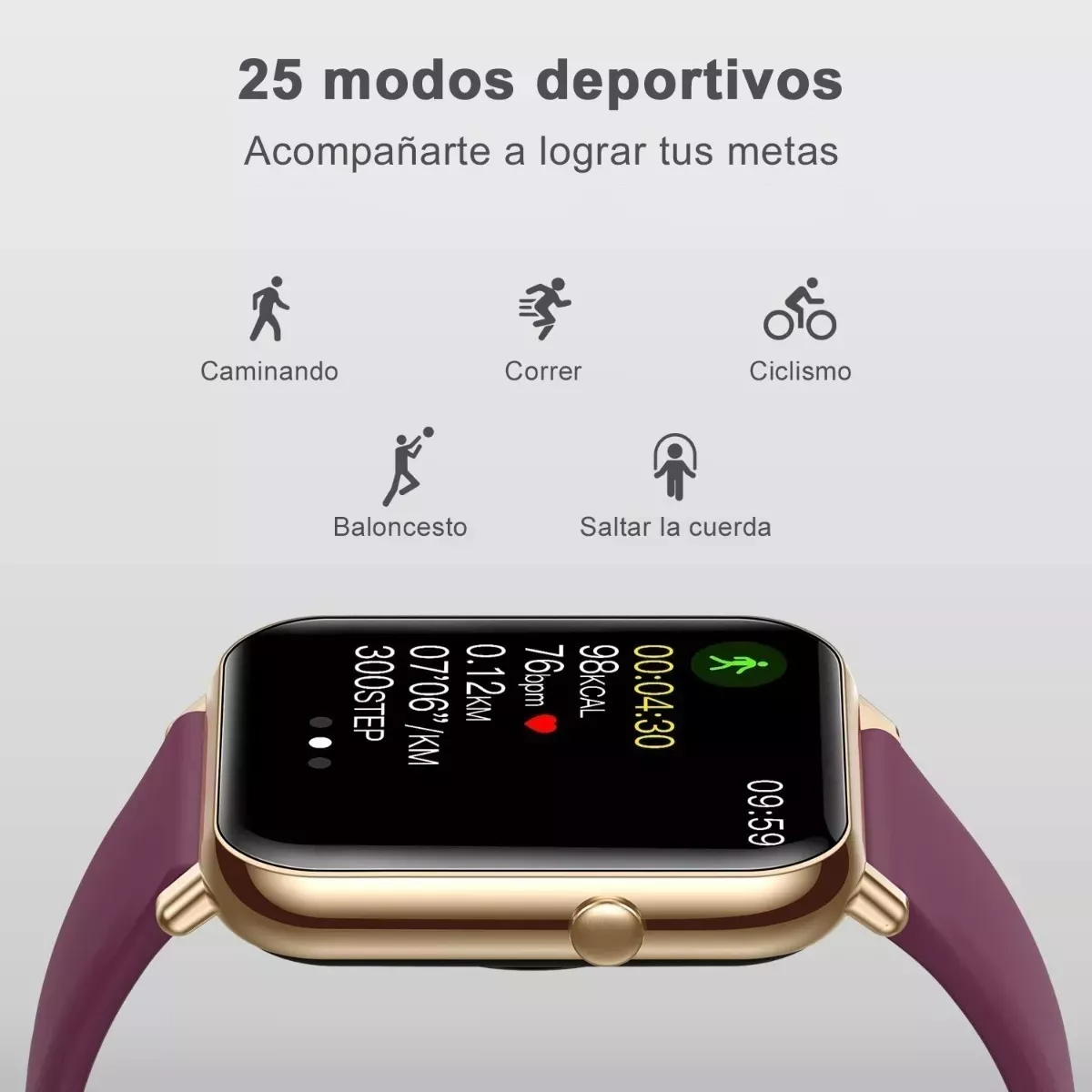 1.69'' Reloj Inteligente Smartwatch Mujer Con Impermeable