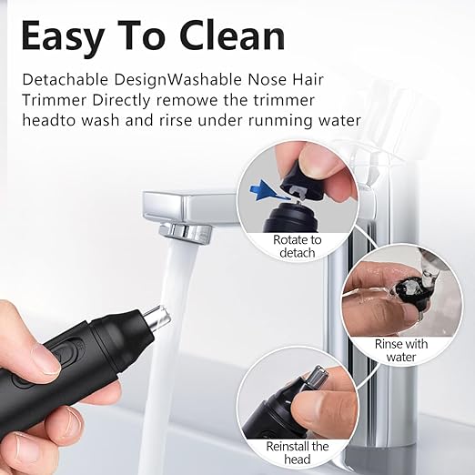 A Sendowtek Recortadora de Nariz Eléctrico, Depiladora de Nariz Hombre, Cortador de Vello Naríz Recargable, Maquina Vello Nariz, Electric Nose Trimmer con Cabezal de Repuesto, Indoloro, Impermeable