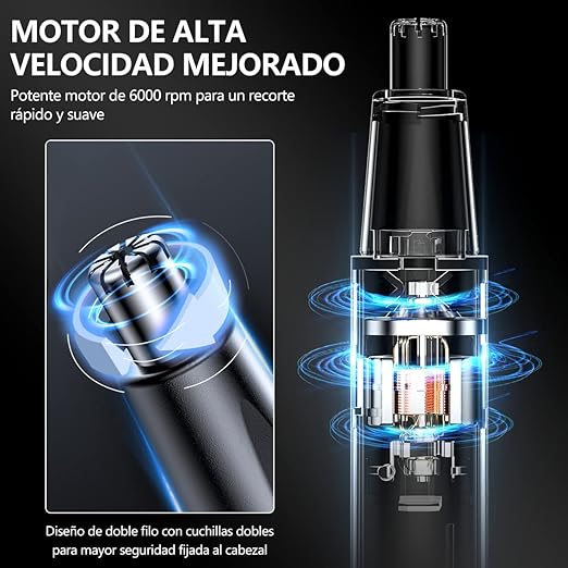 A Recortadora De Nariz y Cejas Recargable, ZZBIFRJ Rasuradora para Narizpara Recortar Cejas, Pelo De Manos y Pies, Barba y Pelo De Nariz (Negro).