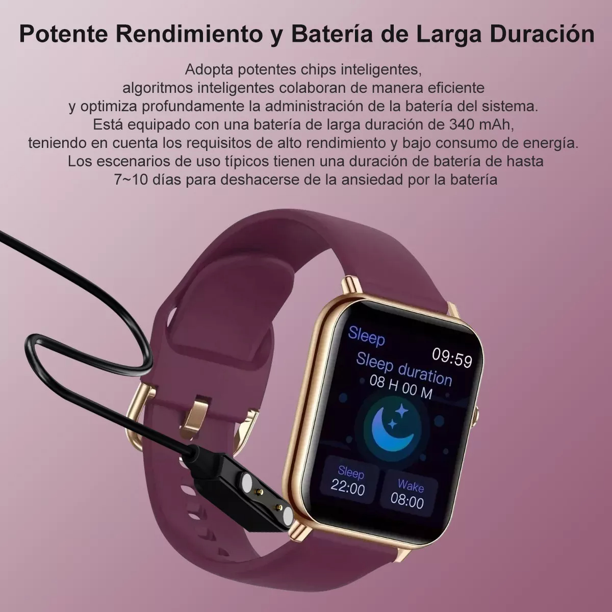 1.69'' Reloj Inteligente Smartwatch Mujer Con Impermeable