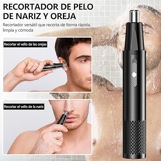 A Recortadora De Nariz y Cejas Recargable, ZZBIFRJ Rasuradora para Narizpara Recortar Cejas, Pelo De Manos y Pies, Barba y Pelo De Nariz (Negro).
