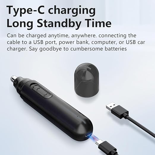 A Sendowtek Recortadora de Nariz Eléctrico, Depiladora de Nariz Hombre, Cortador de Vello Naríz Recargable, Maquina Vello Nariz, Electric Nose Trimmer con Cabezal de Repuesto, Indoloro, Impermeable