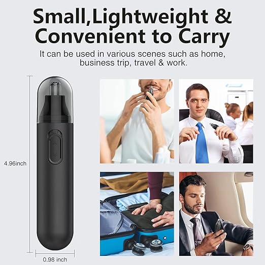 A Sendowtek Recortadora de Nariz Eléctrico, Depiladora de Nariz Hombre, Cortador de Vello Naríz Recargable, Maquina Vello Nariz, Electric Nose Trimmer con Cabezal de Repuesto, Indoloro, Impermeable