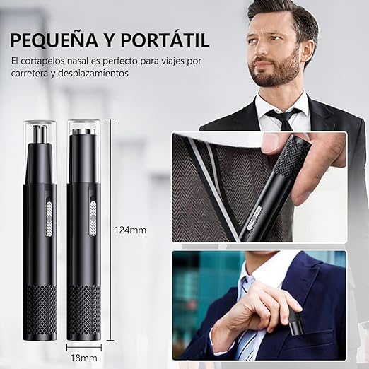 A Recortadora De Nariz y Cejas Recargable, ZZBIFRJ Rasuradora para Narizpara Recortar Cejas, Pelo De Manos y Pies, Barba y Pelo De Nariz (Negro).