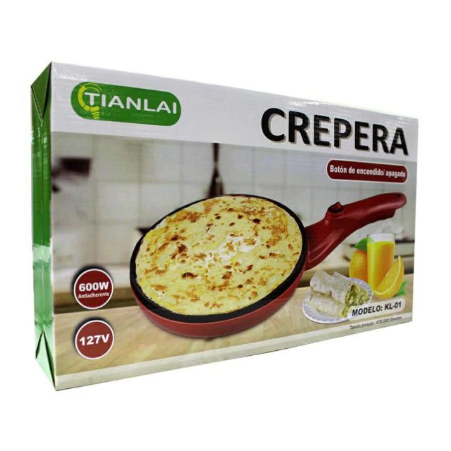 Maquina Sarten  Crepas antiadherente con botón de apagado y encendido