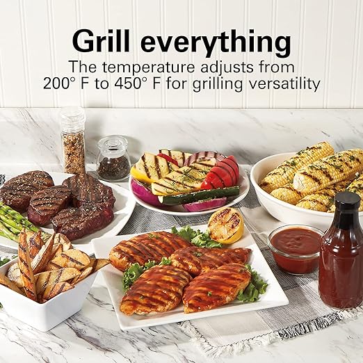 Hamilton Beach 25361 Parrilla abrasiva con ventana en la tapa, acero inoxidable, Acabado Acero inoxidable