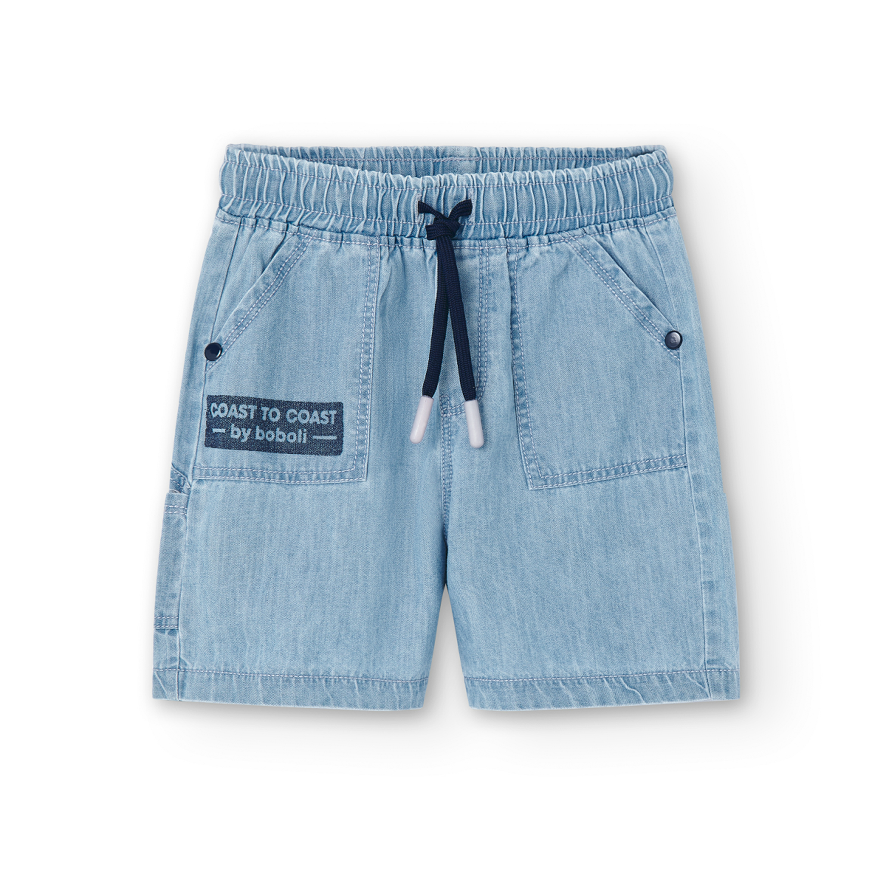 Bermuda Denim Para Niño En Color Bleach BOBOLI.