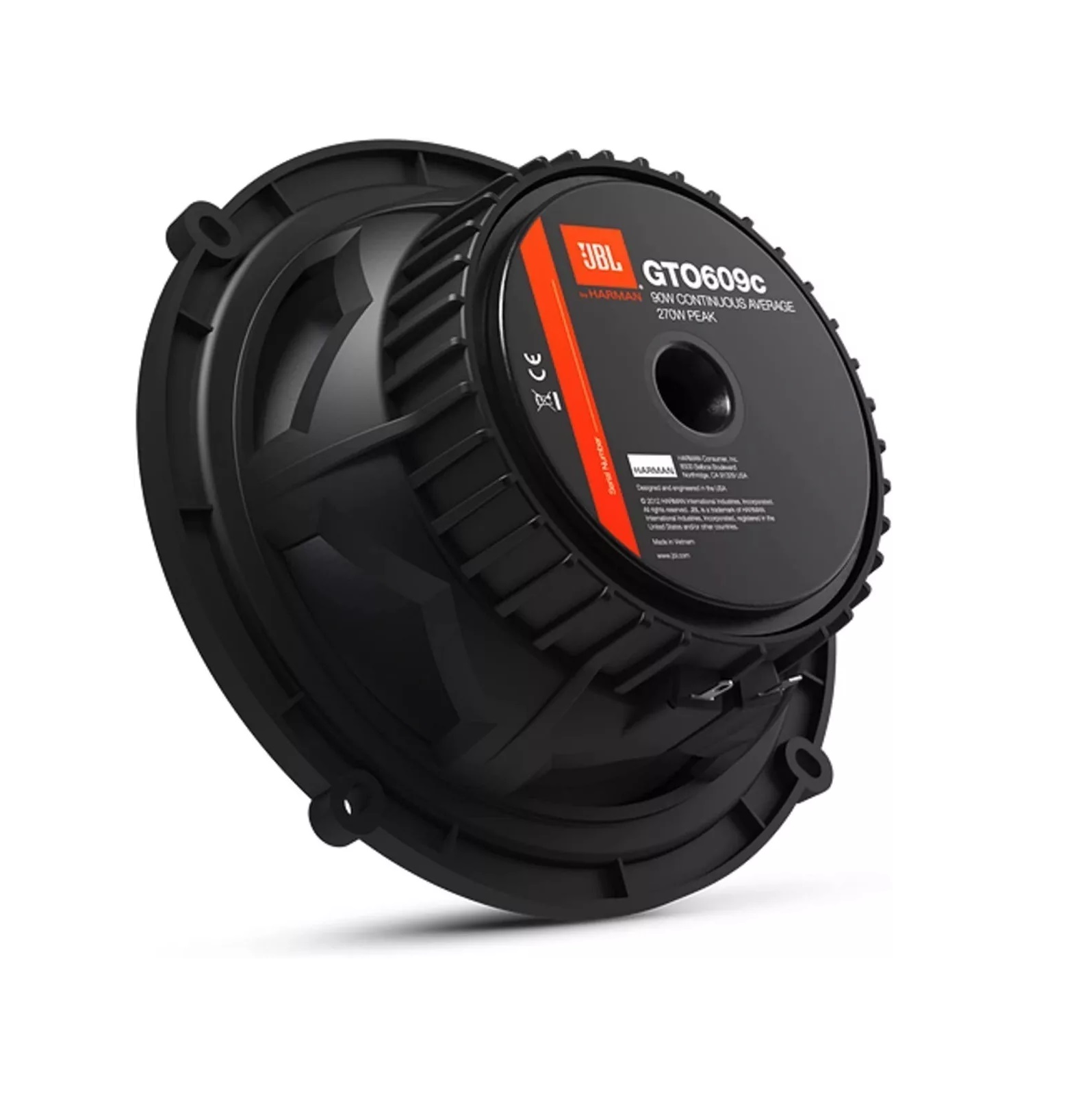 Sistema de Altavoces Bocinas JBL Modelo: GTO609C de 6.5 Pulgadas Para Automóvil, Set de 2, Color Negro (De 2 vías, 270 W, 200 W, 3 Ohmio, 92 Db, 2500 Hz).