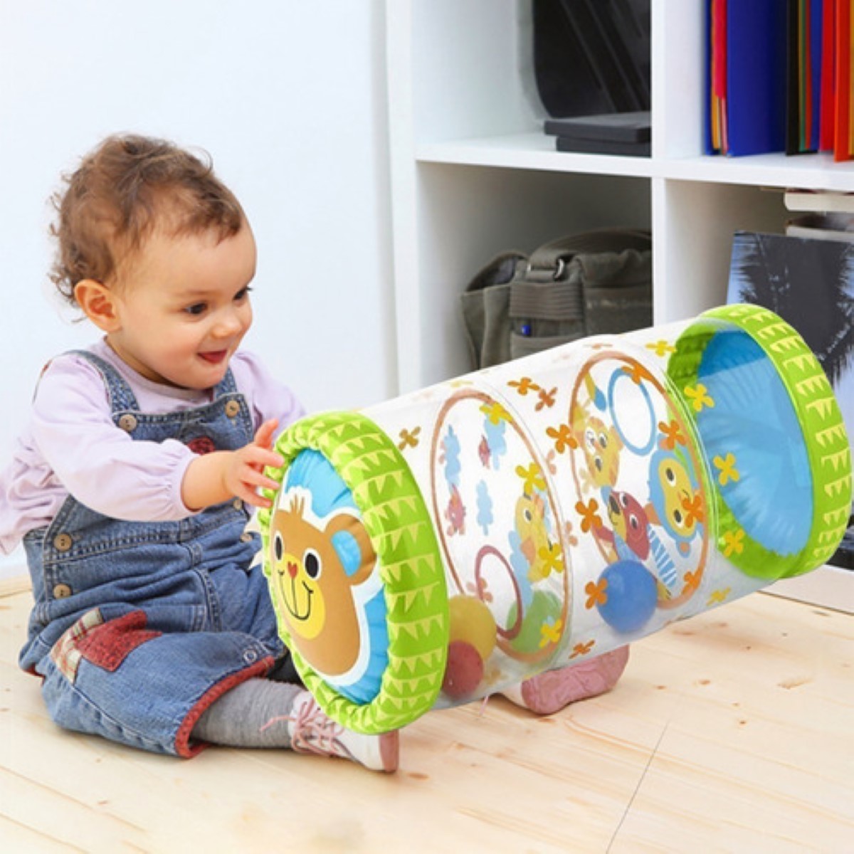 Cilindro Inflable Para Bebé Estimulación Gateo verde