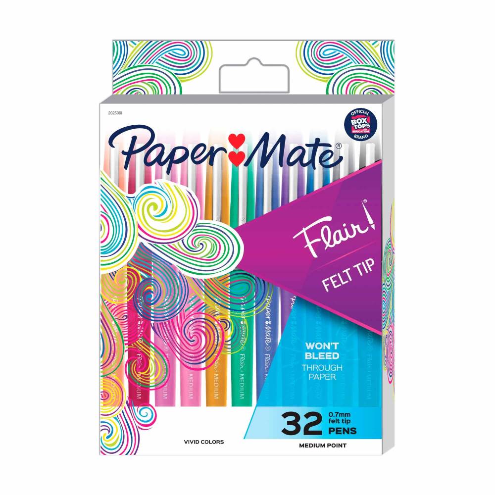 Paper Mate Flair, Punta Mediana de fieltro, Edición limitada Felt Tip Pen, 32 unidades