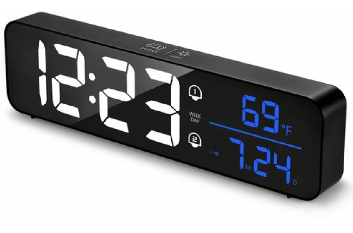 "Reloj Despertador Digital Visualización Grande Led  negro"