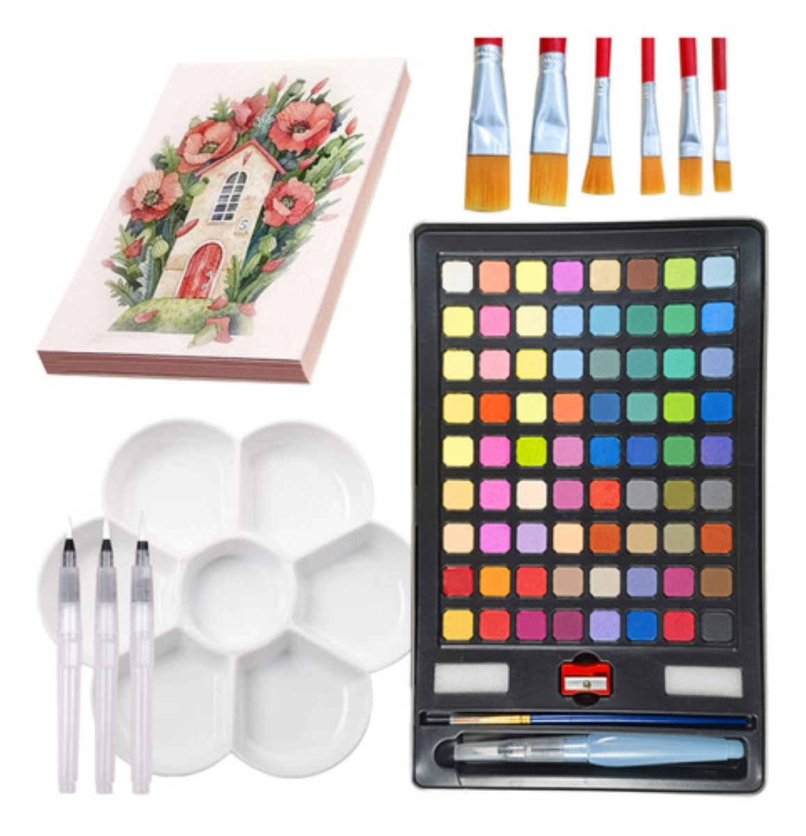 "Set Arte Profesional Kit Dibujo Acuarelas Profesional 107pzs "