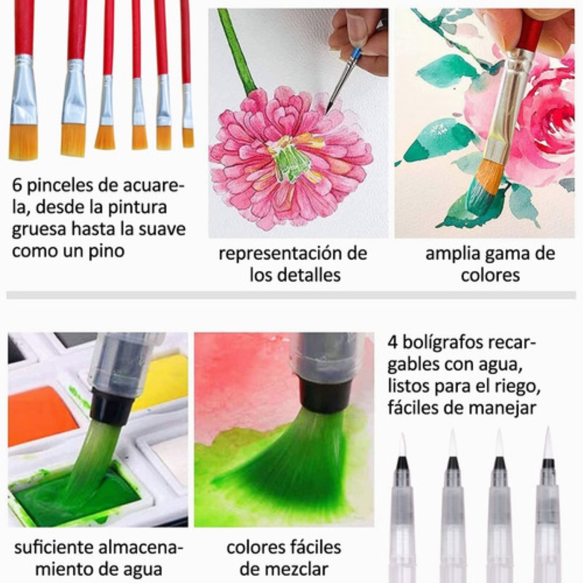 "Set Arte Profesional Kit Dibujo Acuarelas Profesional 107pzs "
